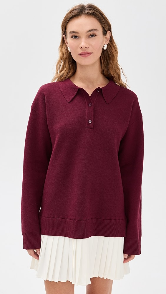 English Factory Polo Mixed Media Mini Dress