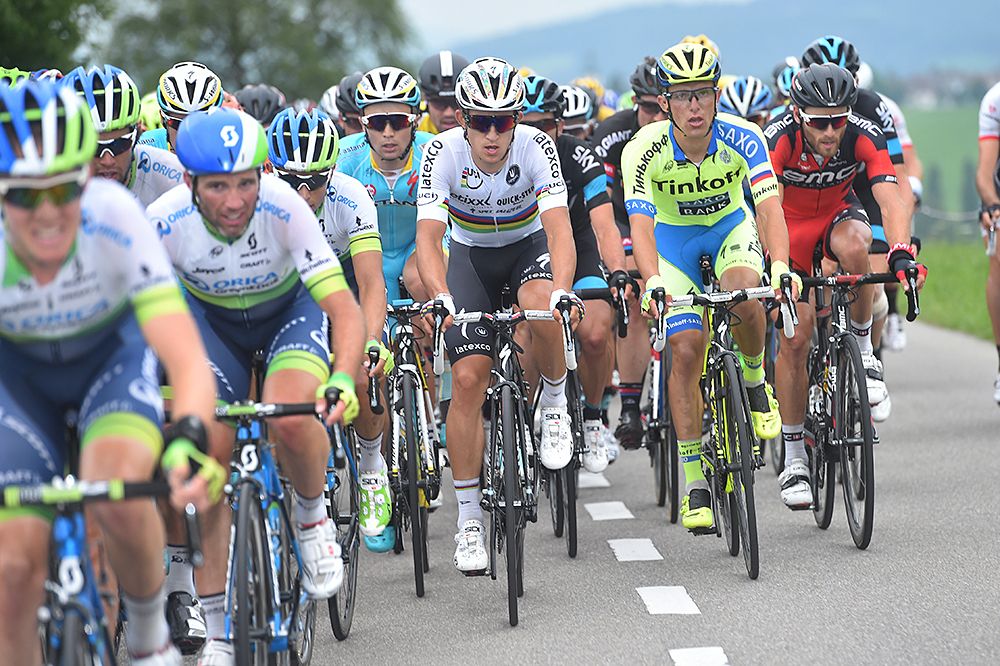 World champion Michal Kwiatkowski (Etixx-QuickStep) in the bunch