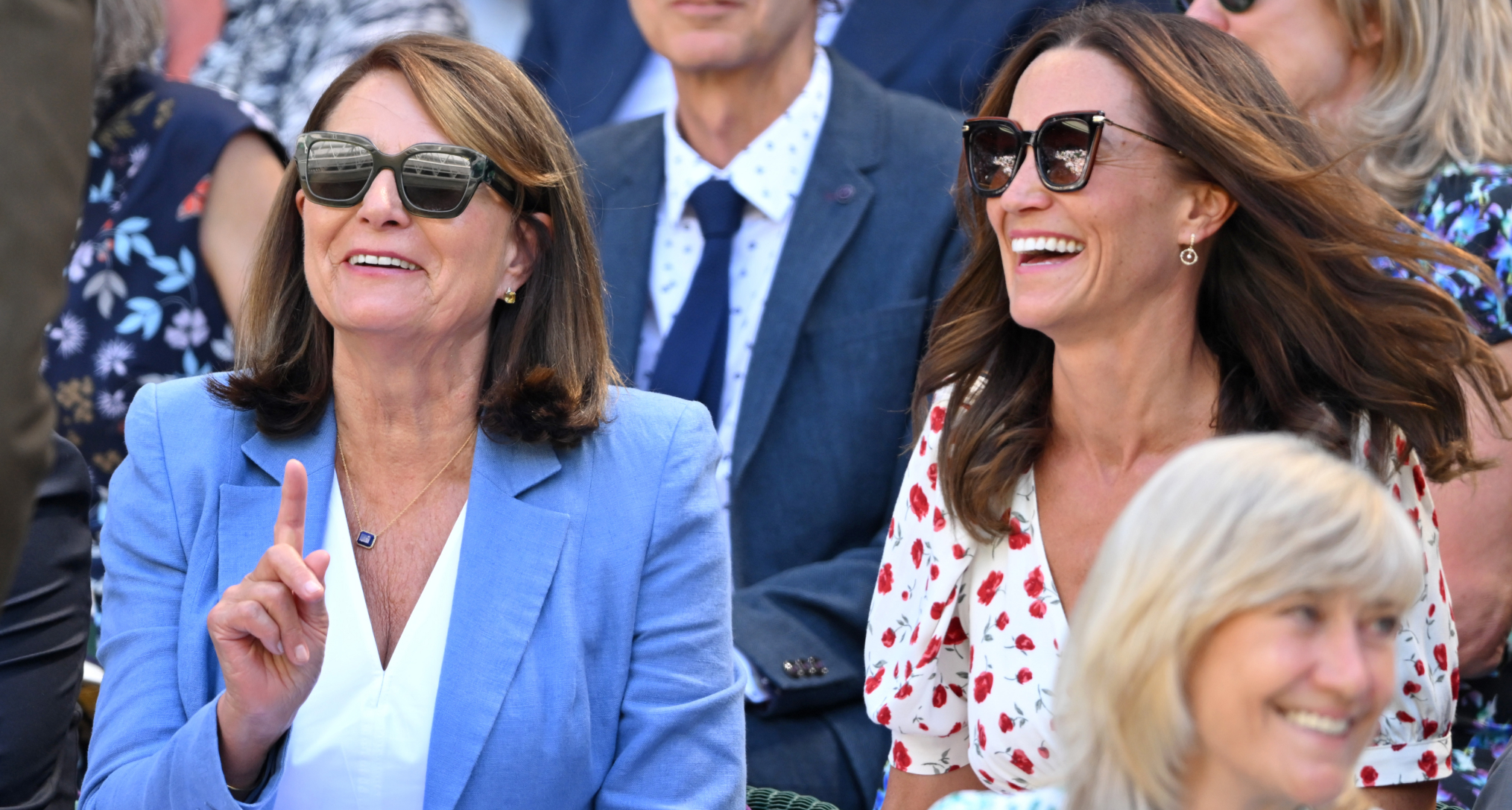 Carole Middleton and Pippa Middleton at Wimbledon in white dresses