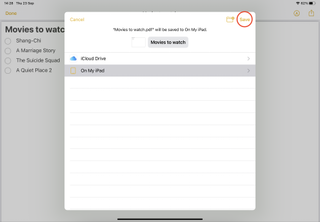 How to convert Apple notes to PDF on iPad