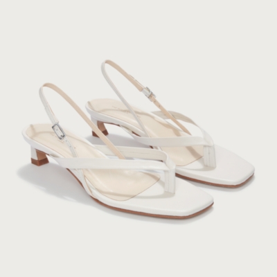 Leather Kitten Heel Toe Post Sandals | the White Company