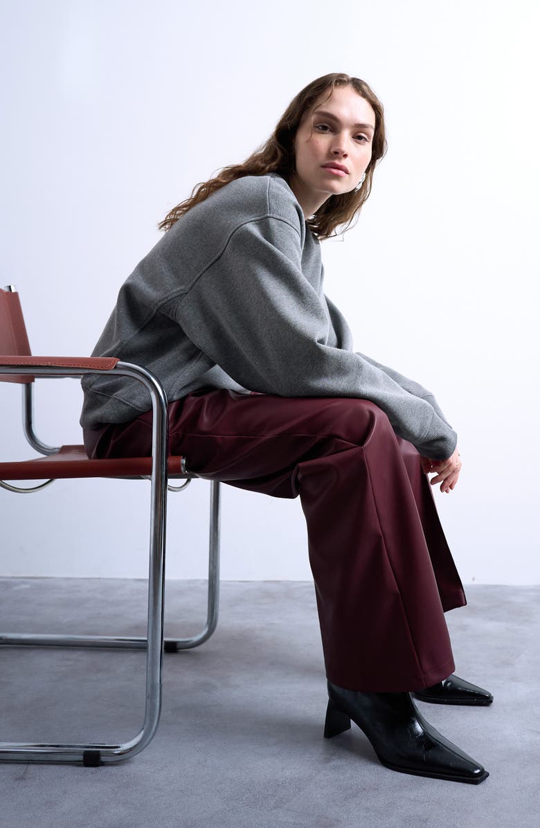 Faux Leather Wide Leg Pants