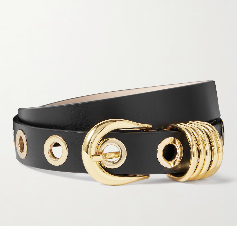 D&amp;Eacute;HANCHE, Hollyhock Rivet eyelet-embellished leather waist belt