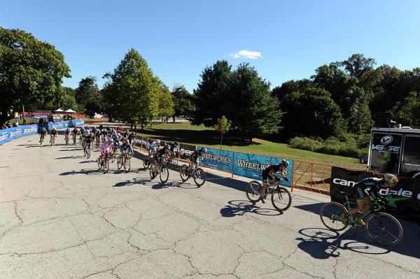 The women's field starts on the pavement.