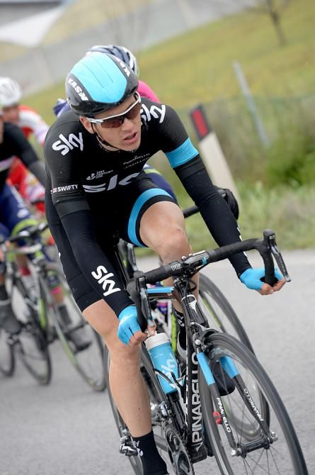 Ben Swift (Team Sky) at the front