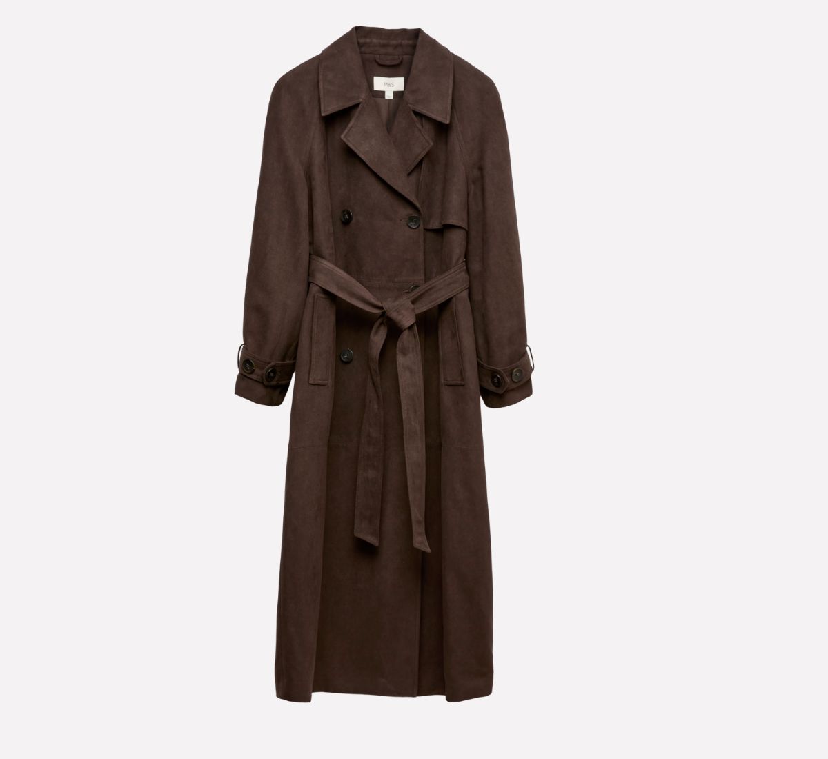 Image of suede trench coat