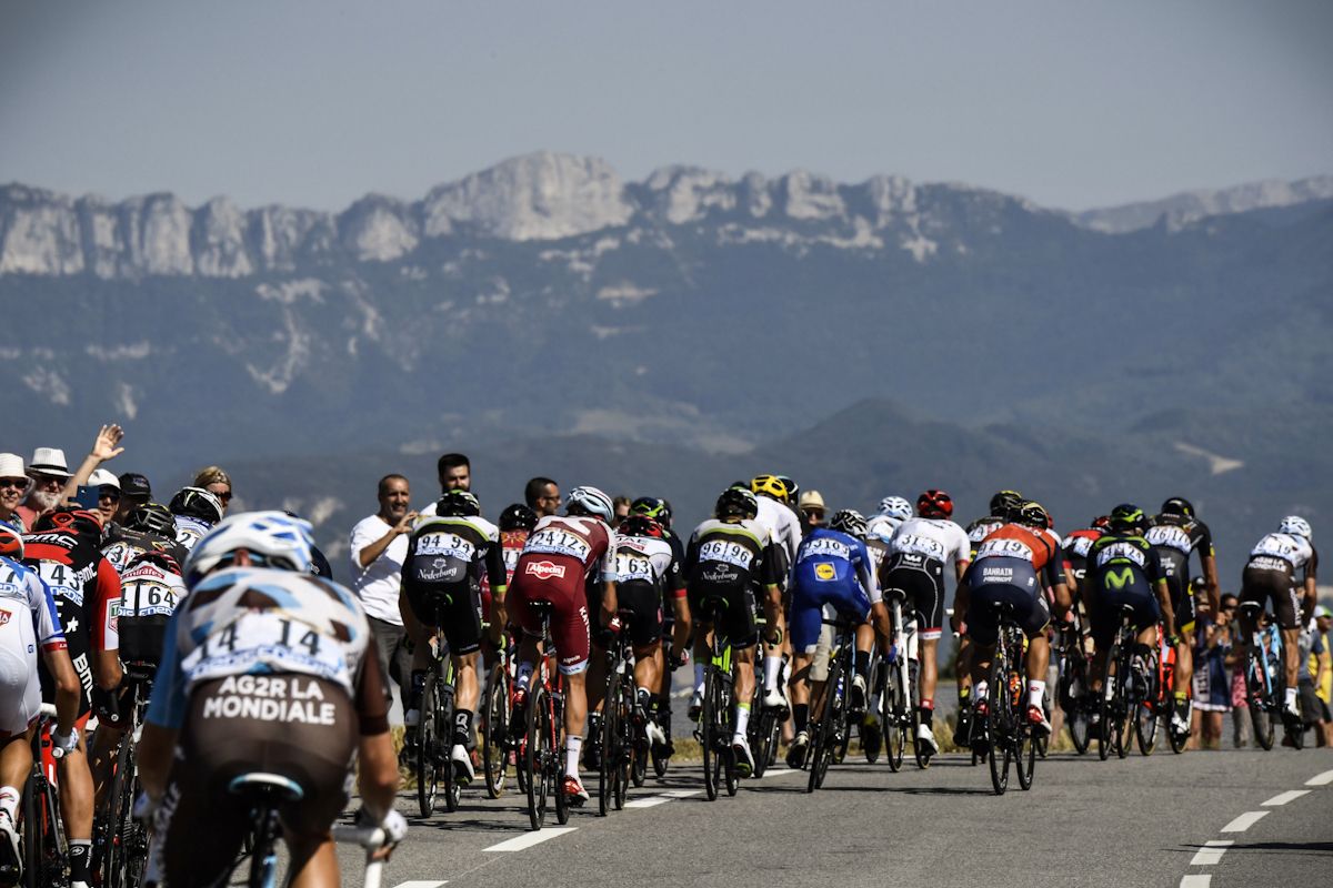 The peloton in action during stage 16 at the Tour de France