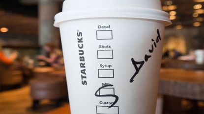 Your Name on your Starbucks Cup. 