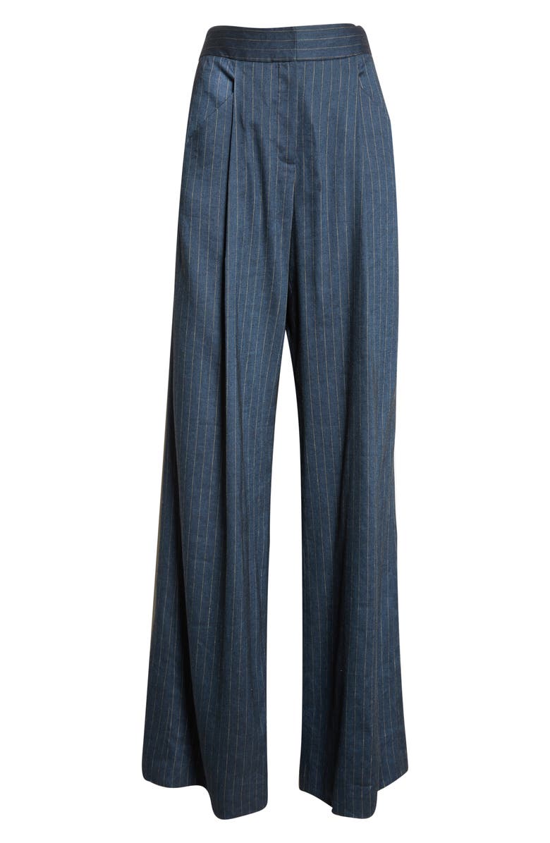 Rimini Pinstripe Linen Blend Wide Leg Pants