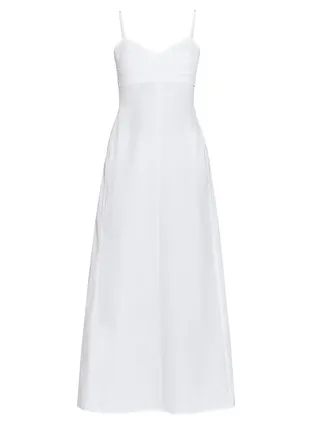 Cotton-Blend Sleeveless Fit & Flare Midi-Dress