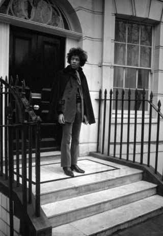 Jimi outside his flat in Montague Square