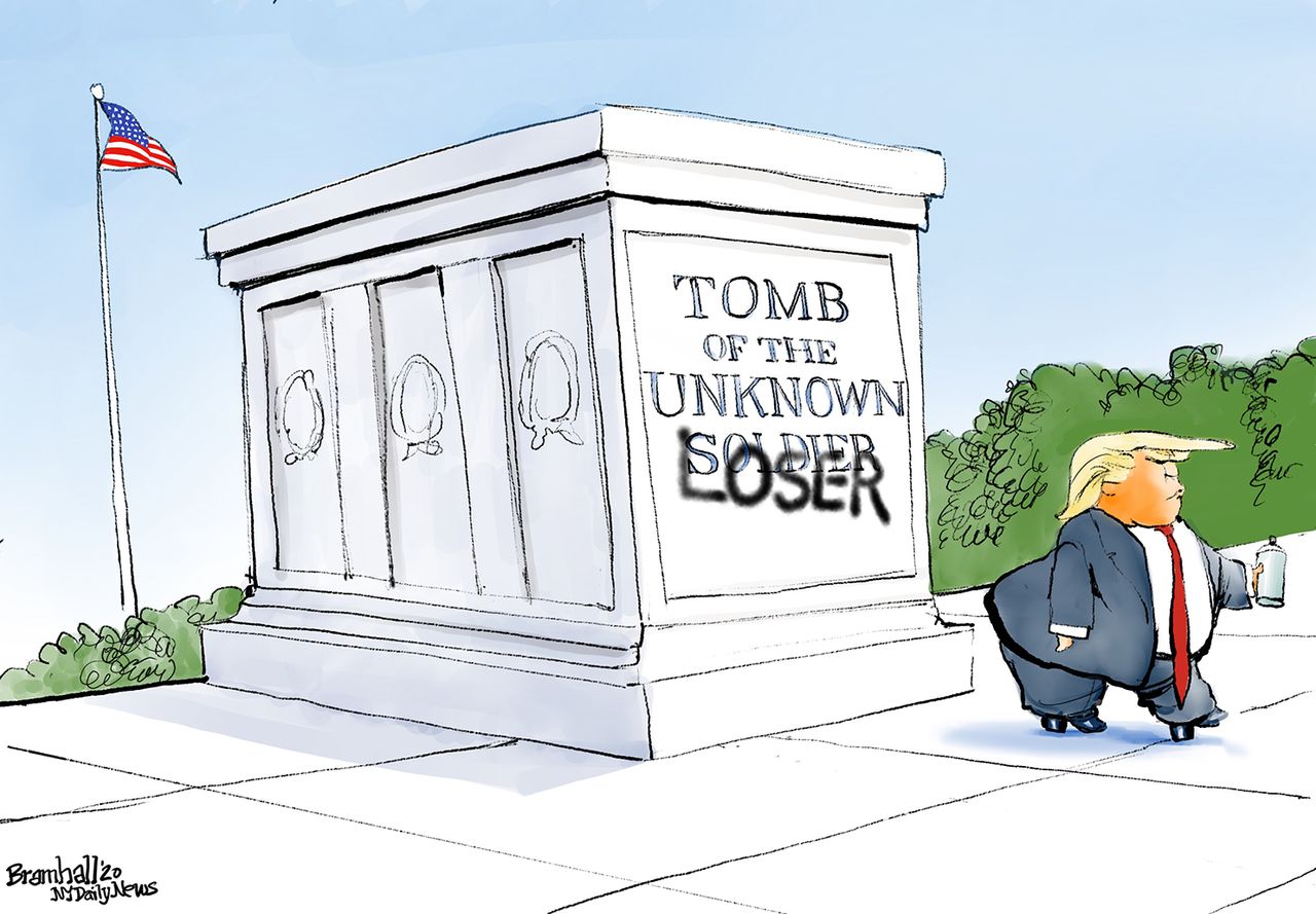 Political Cartoon U.S. Trump losers suckers military