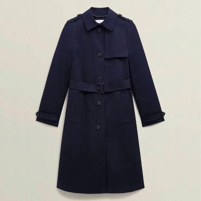 navy trench coat