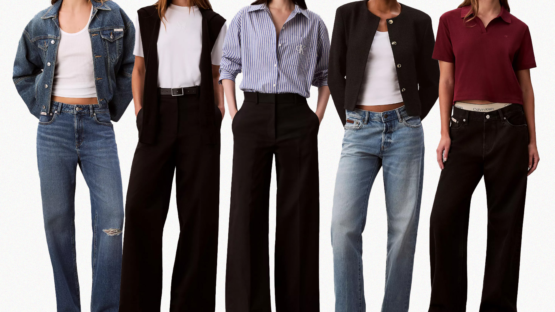 A collage of models wearing Calvin Klein