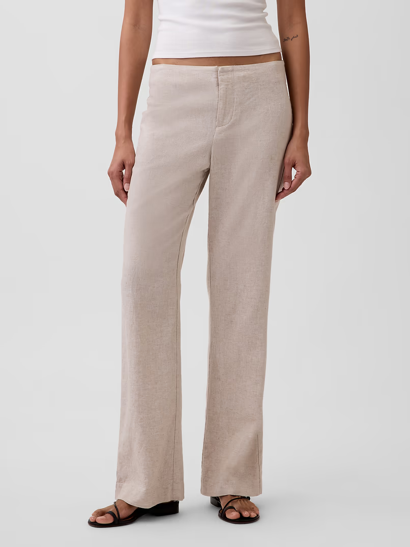 365 Low Rise Linen-Blend Trousers