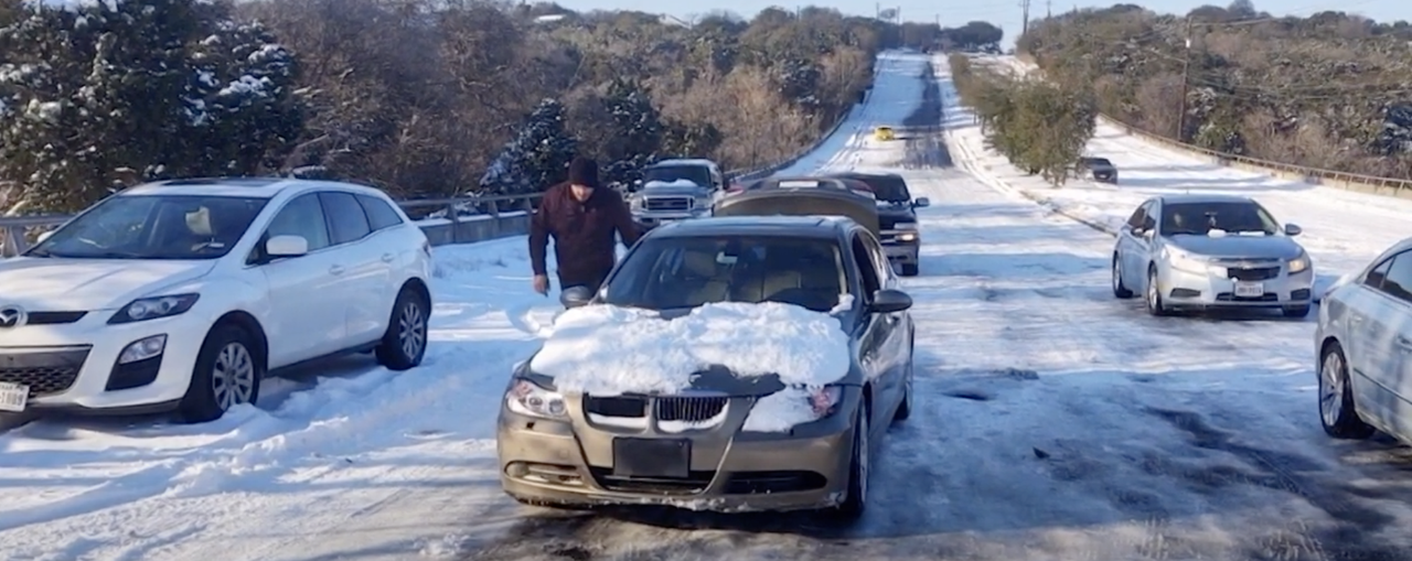 Stranded motorists in Austin.