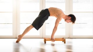 Man performs a planche lean