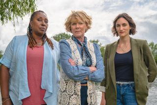 The Marlow Murder Club stars Samantha Bond, Jo Martin and Cara Horgan.