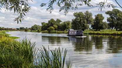 Canal boat on the River Ouse near Ely.
