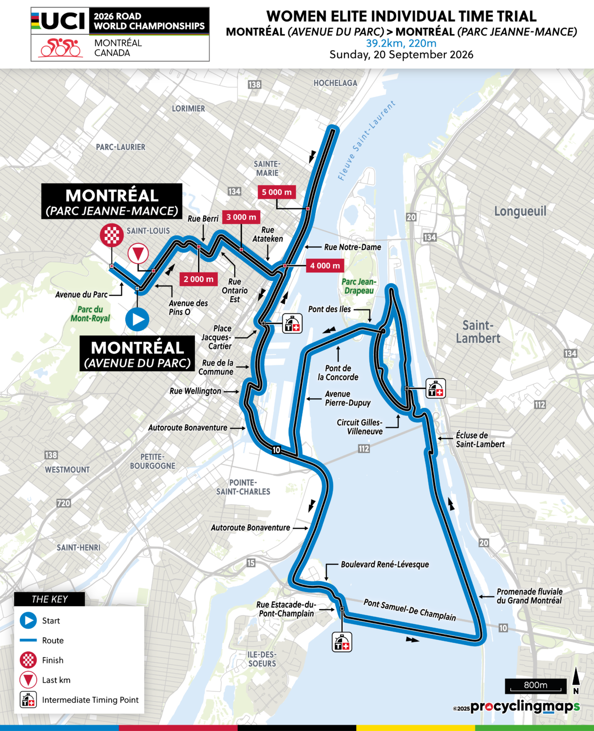 Map of the women's Worlds ITT