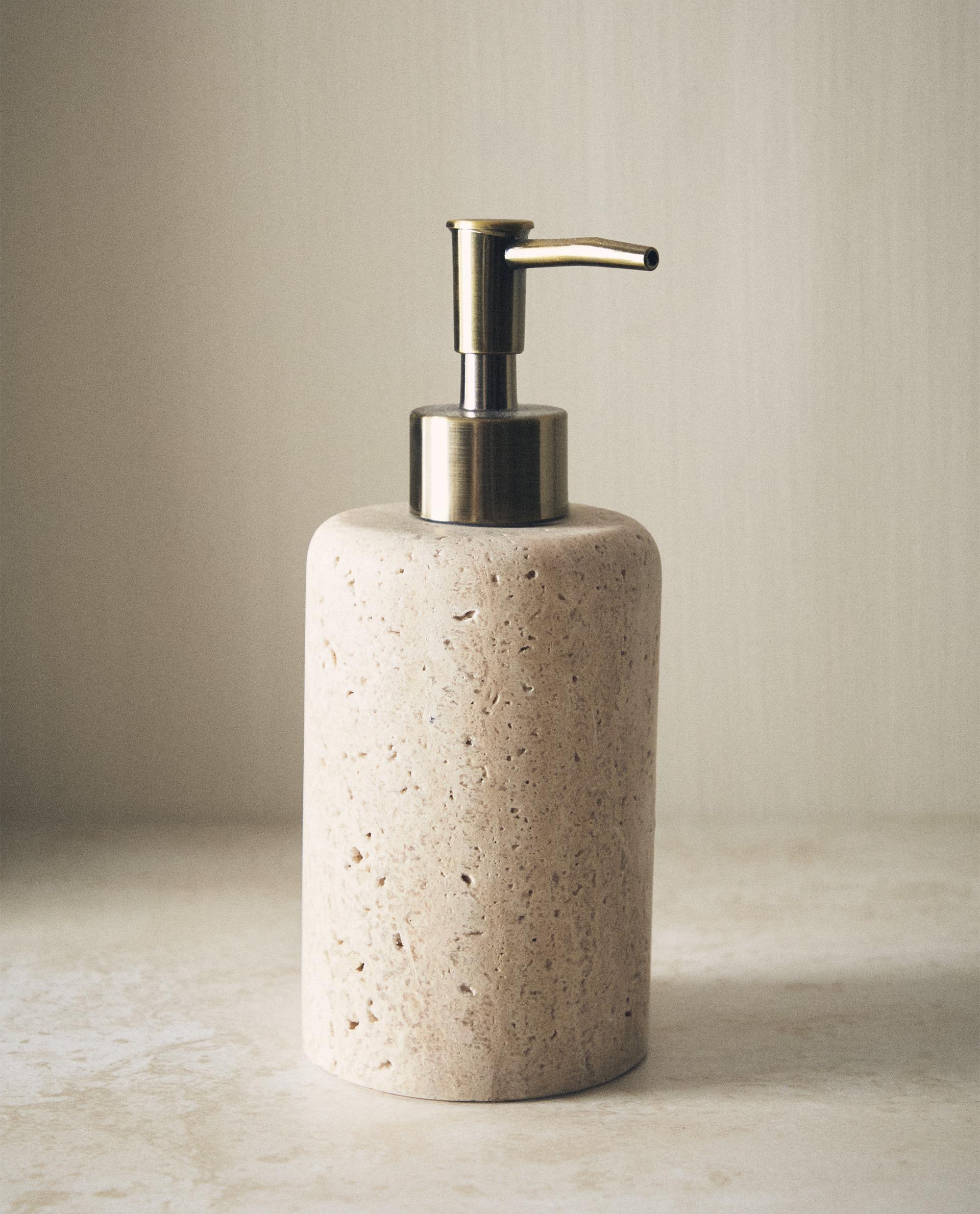 Beige Marble Soap Dispenser