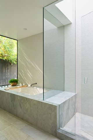 how to bring the outdoors in with an outdoor bathroom