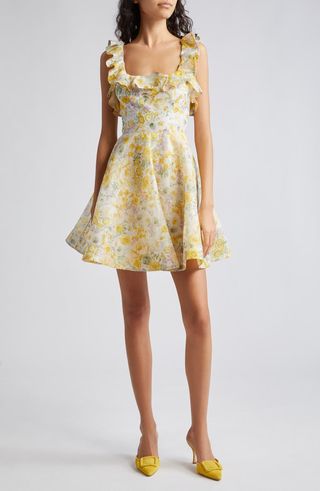 Harmony Floral Cutout Linen & Silk Minidress