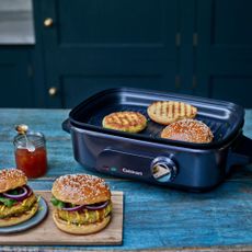 Cuisinart Cook In tofu bugers next to buns