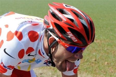 Ama&euml;l Moinard (Cofidis) comes from the Christophe Moreau school of facial expressions.