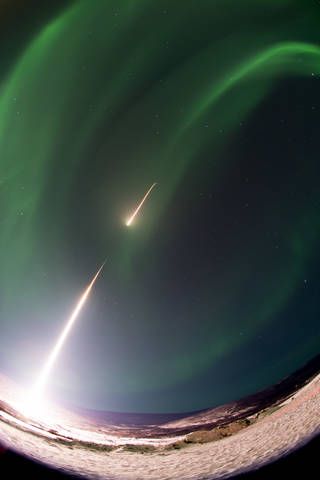 A NASA Black Brant IX sounding rocket blasted off on Feb. 22 at 5:14 a.m. EST (1014 GMT) from the Poker Flat Research Range in Alaska. The rocket carried an Ionospheric Structuring: In Situ and Ground-based Low Altitude Studies (ISINGLASS) instrument payload examining the structure of an aurora.