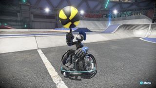 Player spinning basketball on finger in Drag x Drive