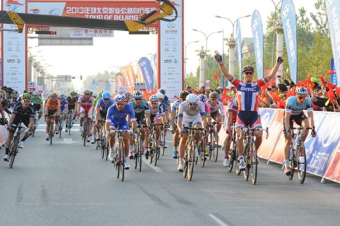 Norwegian champion Thor Hushovd (BMC) won the opening stage at the Tour of Beijing