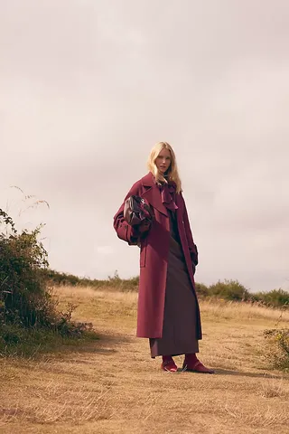 By Anthropologie Wool-Blend Oversized Coat