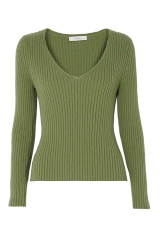 Max Mara Leisure Calcio Ribbed Cotton-Blend Sweater 