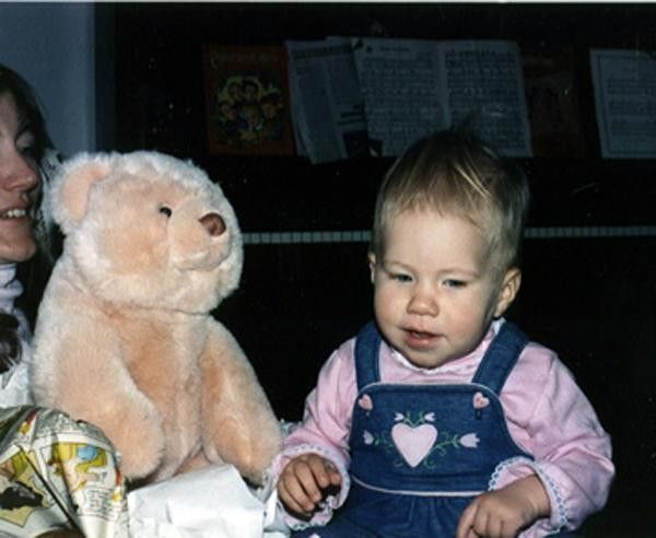 Mara and her favorite teddy bear