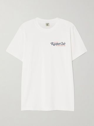 French Open 94 Printed Cotton-Jersey T-Shirt in White