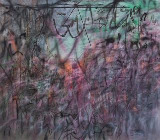 Julie Mehretu, Conjured Parts (eye), Ferguson, 2016 on view at the Whitney Museum of American Art