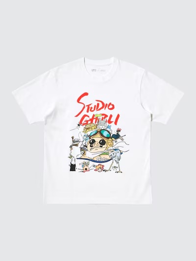 Studio Ghibli white t shirt with a print on the front
