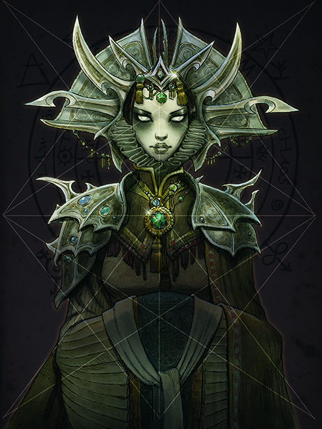 Book illustrations; A regal female character