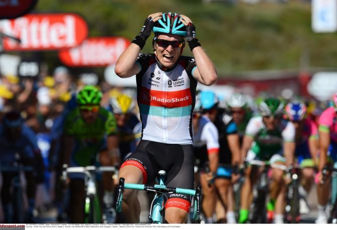 Jan Bakelants (RadioShack) can hardly believe he just a stage of the Tour. His first pro win as well