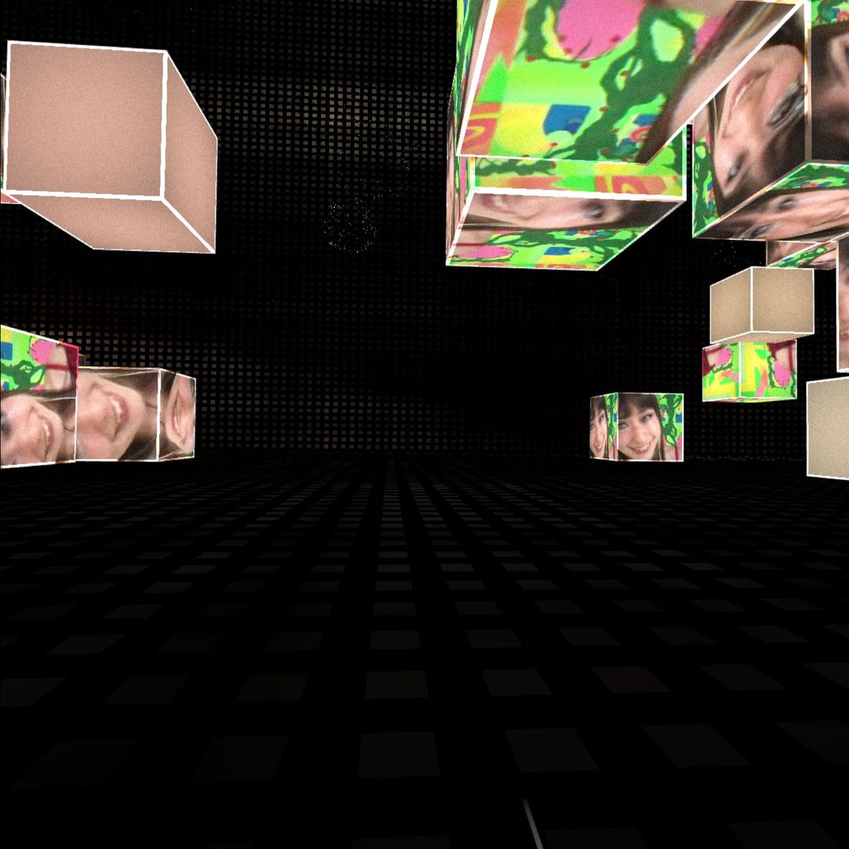 Secret Sky VR music festival screenshots showing various locations in VR