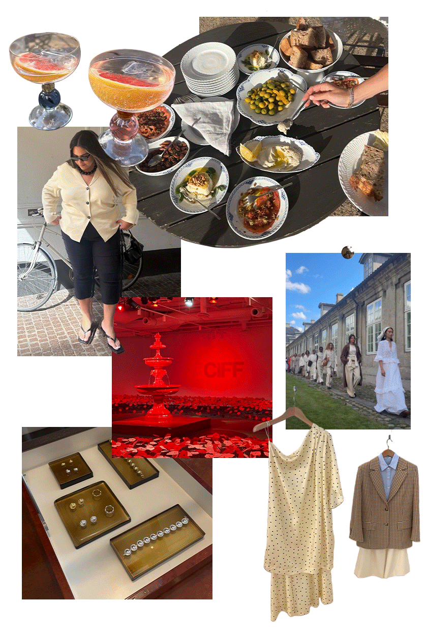 Collage of editor Ana Escalante attending Copenhagen Fashion Week.