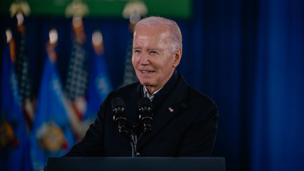 President Joe Biden giving a speech