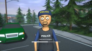 A police officer in Schedule 1 body searching the player on the road