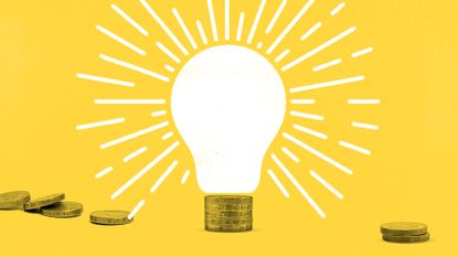 Energy bills - Illustration of a lightbulb and coins