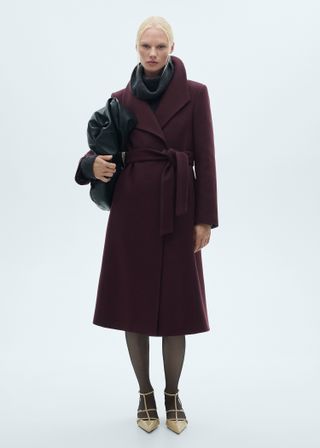 Belted Manteco Wool Coat - Women | Mango United Kingdom