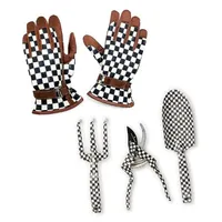 MacKenzie Childs Set of 3 Gardening Tools and Gloves MacKenzie Childs Set of 3 Gardening Tools and Gloves