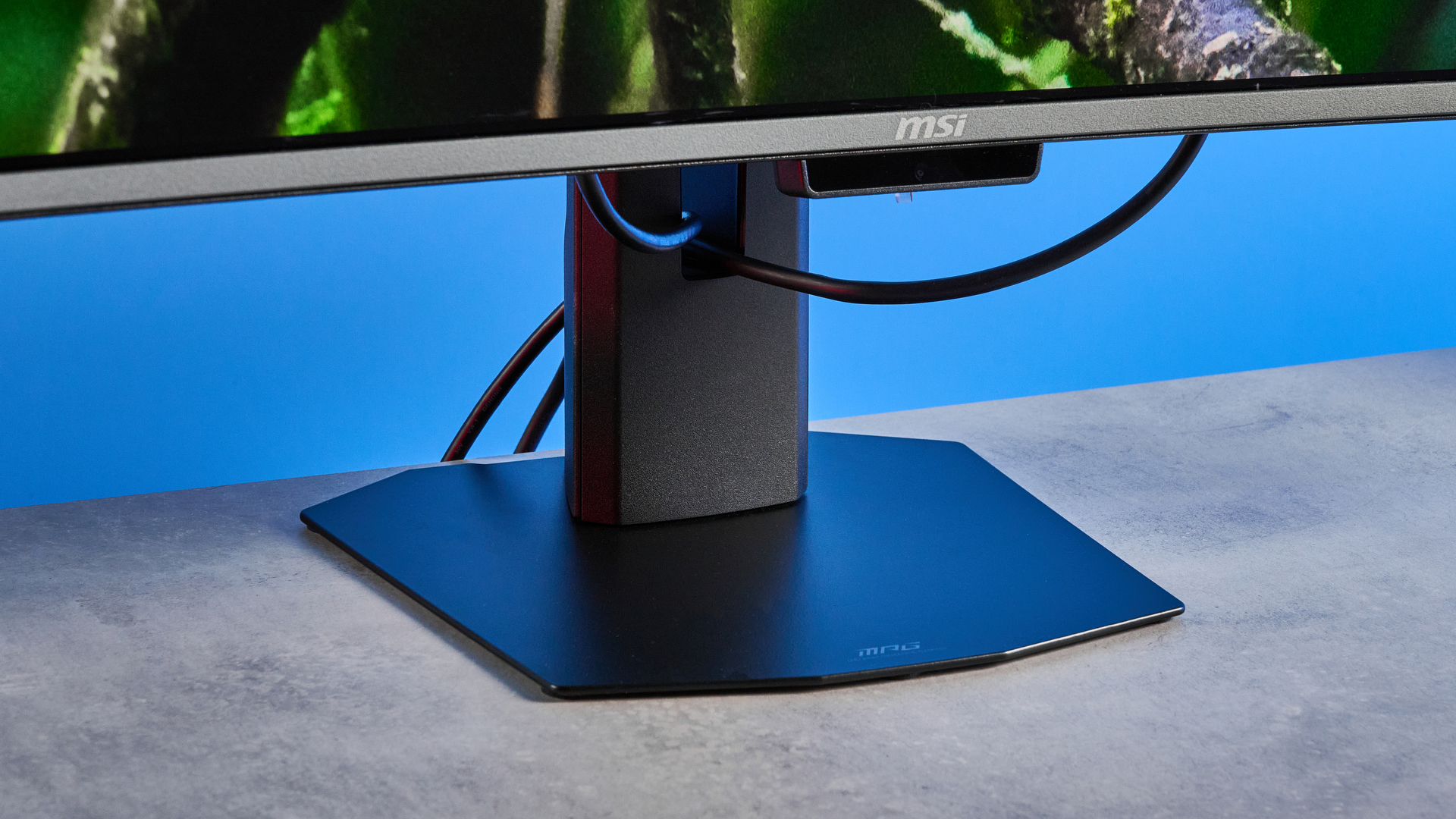 An MSI MPG 341CQR QD-OLED X36 gaming monitor in black