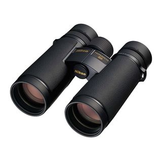 Nikon Monarch HG 10x42 binoculars product image on a white background.