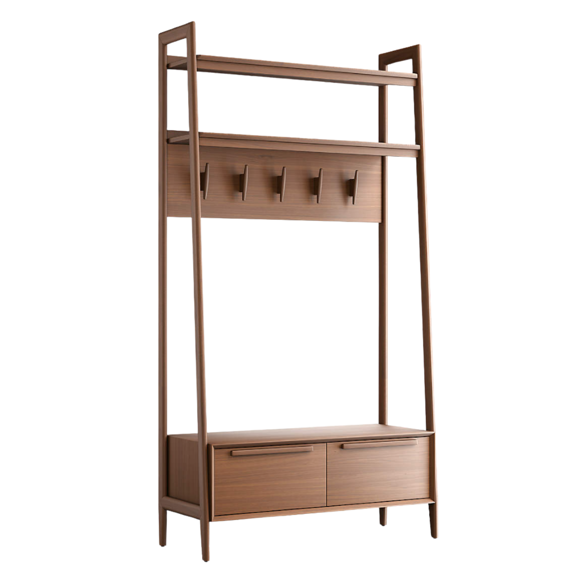 an entryway storage bench